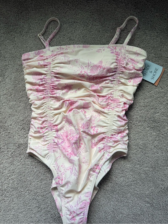 Target Other - Shade & Shore Pink Floral Ruched One-Piece NWT